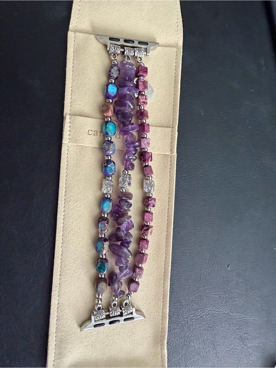 Cape Diablo Jewelry - Royal Amemthyst Multi-Strand Gemstone Apple Watch Bracelet Band - Cape Diablo